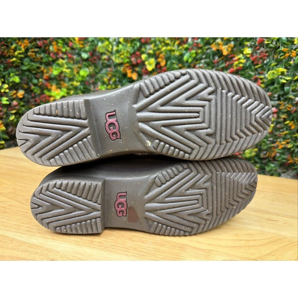 UGG ELSA Winter‎ WATERPROOF Boots Shoes Sherpa Interior Leather Brown Women's 9